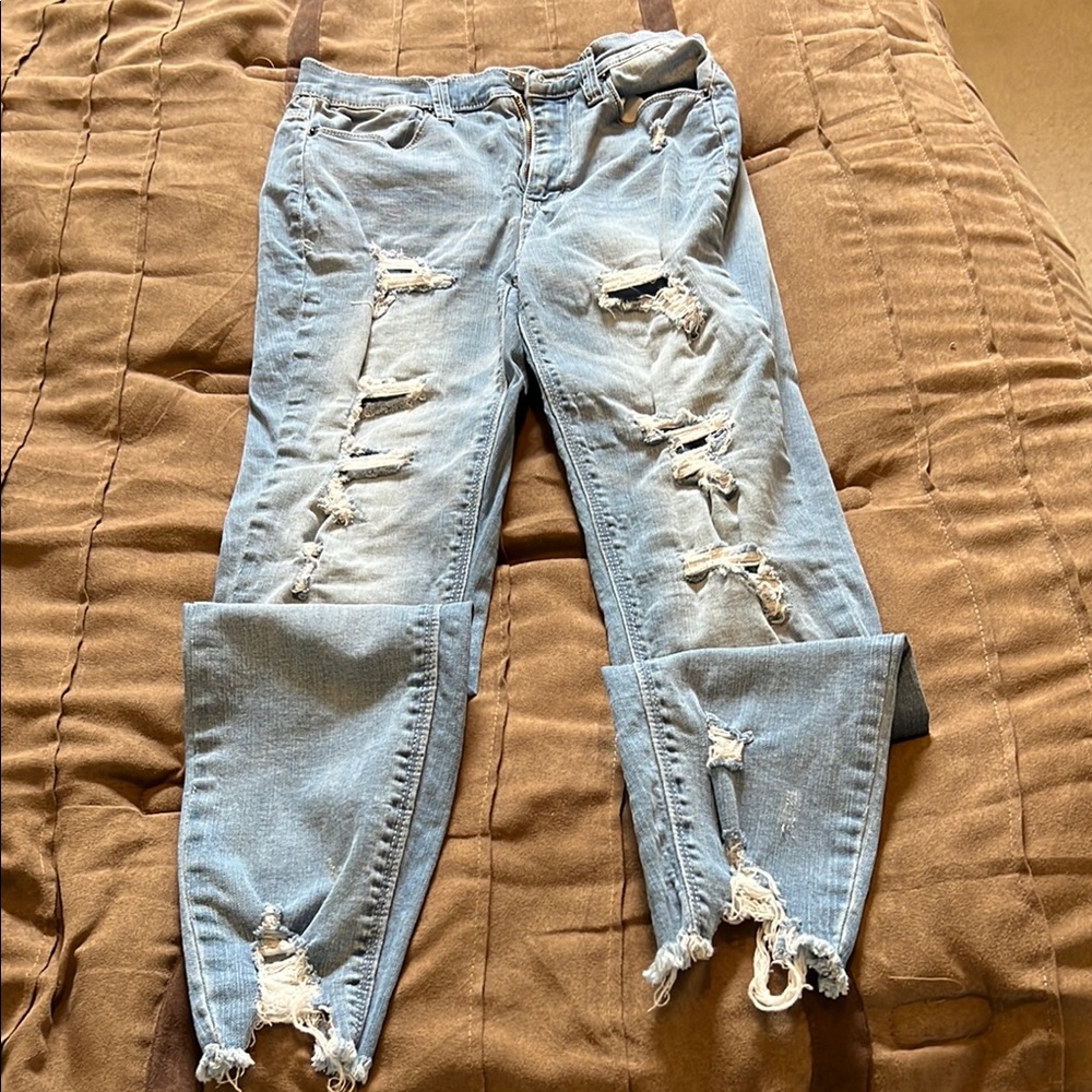 Distressed Light Blue Women's Jeans
